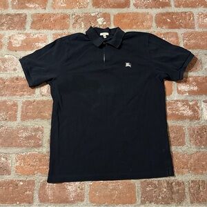 Burberry Brit Equestrian Night Device NWOT Black Polo Shirt size Large